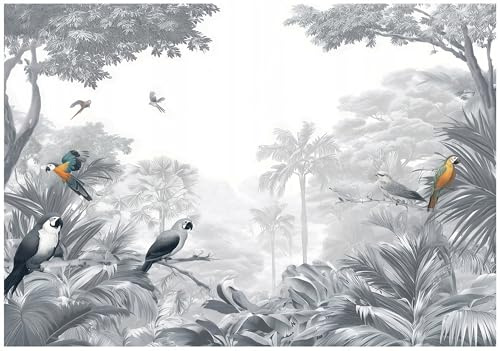 WallArena Vlies Fototapete, Dschungel, 300x210cm | Fototapeten - Tapeten - für Wohnzimmer Schlafzimmer - Vliestapete Wandtapete Tapete 3D Effekt- inkl. Kleister