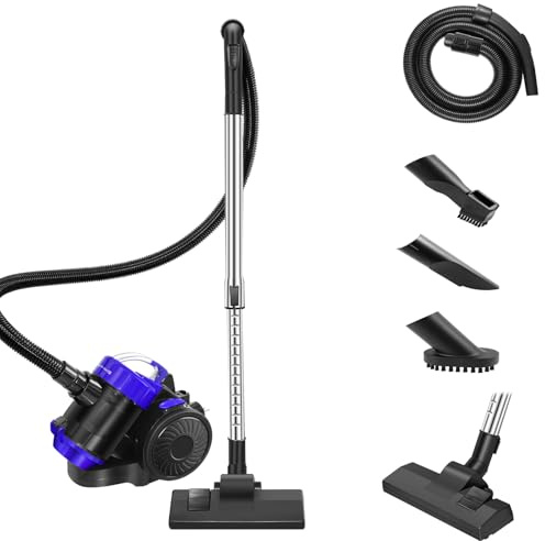 Zyklon Staubsauger Beutellos 1000 Watt Staubsaugerzylinder Leistungsstarker Bodenstaubsauger mit HEPA Filter Bodendüse für Hartboden und Teppich, 1,5 Liter Staubbehälterkapazität, 10m Arbeitsradius