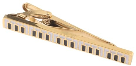 CATIEBYE Men’s Piano Key Tie Clip in Golden Titanium Steel, Music-themed Jewelry that Secures Tie and Prevents Fluttering, for Weddings and Concerts with Elegant Vintage Design