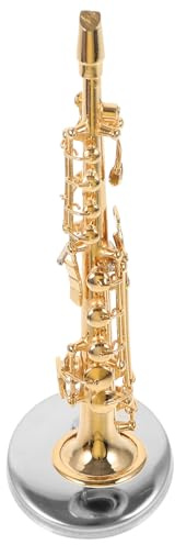 UKCOCO Modèle de Décoration l'usure à Poupée de Maison Or Chocs pour Miniature Saxophone en Cuivre Résistant Micro DIY et Paysage