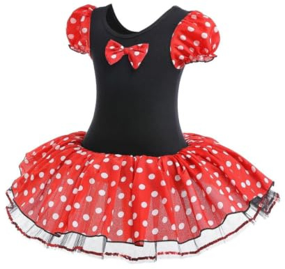 Lito Angels Deguisement Mouse Robe Tutu Enfant Fille, Anniversaire Fete Halloween Noël Carnaval, avec Oreilles de Souris Serre-Tete