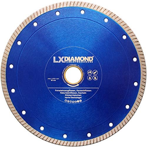 LXDIAMOND Diamant-Trennscheibe 230mm x 25,4mm Premium Diamantscheibe für Fliesen Feinsteinzeug Bodenfliesen Kreamik Natursteinfliesen Klinkerriemchen - extra dünn für exakte Schnitte 230 mm