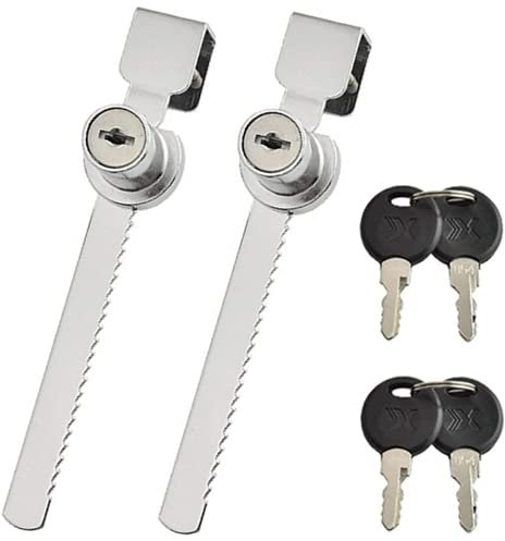 2 PCS Black Sliding Glass Door Cabinet Lock with 2 Keys Durable Display Door Locks for Locking