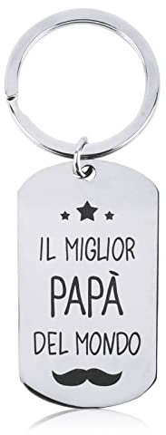 COLOFALLA Portachiavi papà Scritte Il MIGLIOR papà del Mondo Uomo Acciaio Inox Scatolina Gioielli Regalo Festa del papà Compleanno Decorazioni Casa Accessori