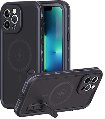 Magnetic Case for iPhone 13 Pro Max with Mag-Safe Charging,Waterproof with Kickstand Built-in Screen Protector Military Grade Drop Tested Rugged Shockproof for Apple iPhone 13 Promax