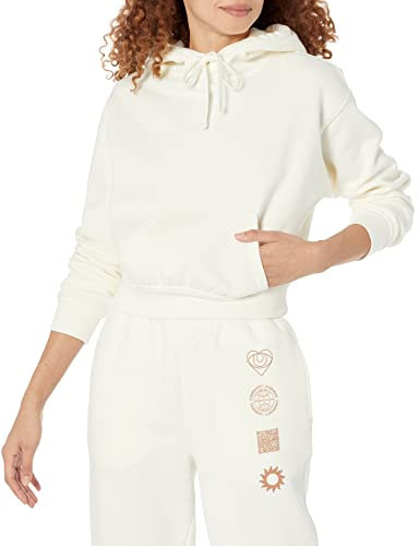 Amazon Essentials Sweat-shirt à Capuche Coupe Courte (Grandes Tailles Disponibles) Femme, Coquille D’œuf, XL Grande taille