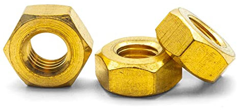 Hippo Hardware M3.5 (3.5mm) Solid Brass Hexagon Full Nuts for Bolts & Screws (Pack of 3)