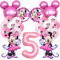 Luftballon 5 Jahr Geburtstag Mädchen,Geburtstagsdeko 5 Jahr Rosa,Riesen Folienballon 5, Ballon 5 Deko zum Geburtstag,Weiß+Rosa Helium Ballons für Dekoration Kindergeburtstag Party