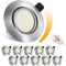 Lichtlord Dimmbare LED Einbaustrahler 10er Set,25mm Ultradünn Flach Spot,Einbauleuchte 5W Ersatz 70W Halogenlampe 6000K 600LM IP44 Deckenleuchte für Bad Wohnzimmer Küche Büro-Silber