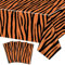 4Pcs Tiger Print Kunststoff-Tischdecke, rechteckige Safari Tier Tischdecken, Tiger gestreifte Tischdecke für Zoo Dschungel Safari Tiger Party Dekorationen, 120 x 220cm