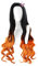 GADKUT Cosplay Perücke für Nezuko Kamado Dämonentöter, Japanische Anime Charakter Cosplay Wig, Lange Gewellte Perücke in Schwarz und Orange mit Farbverlauf für Halloween/Karneval/Kostümparty Cosplay