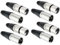 Greluma 8 Piezas Conectores XLR de 3 pines, 4 pares de conectores XLR macho/hembra, enchufe de cable de micrófono, toma de audio de micrófono