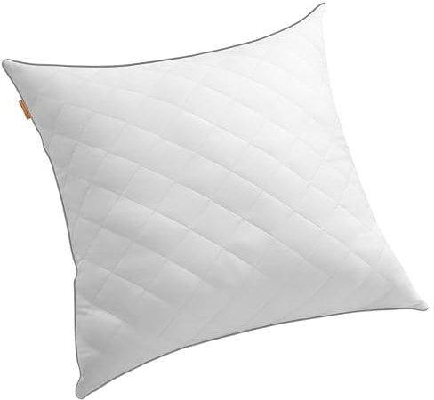 SONGMICS HOME Kopfkissen, beidseitig verwendbar, 80 x 80 cm, Kissen, kühlender, weicher Bezug, 1200 g Füllung, Winter, Sommer, maschinenwaschbar, wolkenweiß TBP022W01