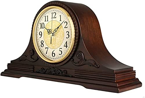 LUOYAOB Vintage Kaminuhr Alter Vintage -Tischuhr, stille Holzmanteluhr, batteriebetriebener Manteluhr for Kaminmantel, Büro, Schreibtisch, Regal und Heimdekorge Geschenk