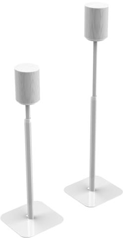 Flexson Essentials Adjustable height Floor Stand for Sonos ERA 100, Twin pack in White