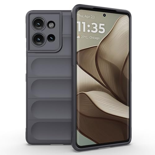BORYA Hülle für Motorola Edge 50 Neo, Stoßfest Weiches Premium TPU Bumper Silikon Handyhülle, Fallschutz Airbag-Design Schutzhülle, Ultra Dünn Dauerhaft Case, Dunkelgrau