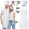 Livdouyu Delantal de gorro de cocinero, disfraz de ratatouille, disfraz de cocinero, delantal ajustable y gorro de cocinero, delantal de peto para hombres y mujeres, delantal blanco para cocina