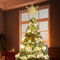 Decoración de estrella para árbol de Navidad, decoración de árbol de Navidad hueca con purpurina , estrella para árbol de Navidad con luz LED, decoración de árbol de Navidad para interiores