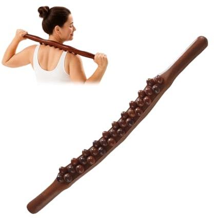 31 Perlen Gua Sha Wooden Therapy Stab - Gua Sha Wood Stick Holz Cellulite Körper Faszienstab Massagestab Guasha Massagegerät Body Gua Sha Faszienrolle, Zur Massage Nacken, Rücken, Beinen Und Armen