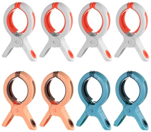8 Stück Handtuchklammern für Strandliegen, Winddicht Handtuch Klammern Strandliege, rutschfeste Große Wäscheklammern für Strandtücher Sonnenliegen Bettwäsche Kleidung Strandtuch Klammern