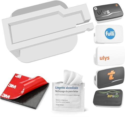 1001JOINTS Support DE Badge TÉLÉPÉAGE BIP Pare-Brise Universelle AUTOROUTE Auto Moto | Remplacement Compatible avec BIP&GO ULYS Vinci FULLI TRP-4010 TRP-4030 (1 Support)