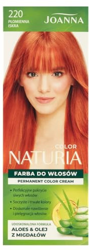 Joanna Naturia Color Haarfarbe für Frauen - Sorgt für Lang Anhaltende Farbe - Enthält Aloe vera und Mandelöl - Attraktive und Tiefe Haarfarbe - Farbe - Lodernder Funke