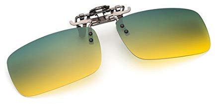 Nachtsichtbrille zum Autofahren, Gelbe Anti-Glanz Sonnenbrille mit brillen clip, Für Brillenträger geeignet, Brille für Tag und Nacht