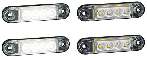 4x Front Weiß LED Seitenmarkierungsleuchten 12/24V für LKW Anhänger Chassis Scania MAN Krone