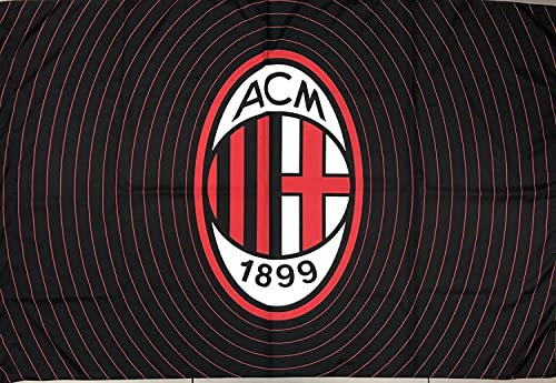 3R SPORT S.R.L. Bandiera Stadio Milan 133 x 96 cm Gadget Bandiere Calcio Tifosi Rossoneri Nuova Grafica PS 09408