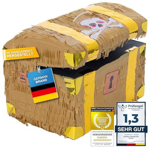 Pinata Party-Dekoration zum Befüllen mit Süßigkeiten für Kinder-Geburtstag Hochzeit Party (Schatzkiste)
