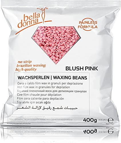 Bella Donna Perle di cera Blush Pink per depilazione senza strisce, zero fastidio, 400 g, formula flessibile e cremosa