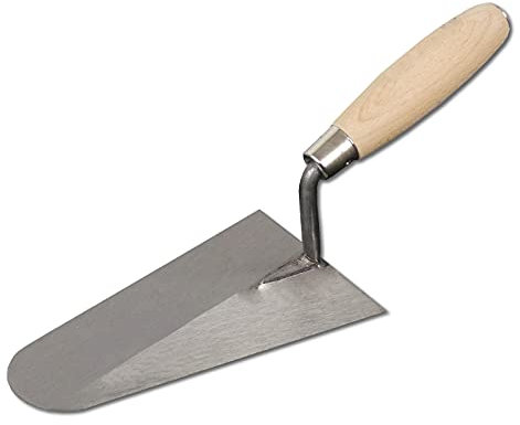 DEWEPRO® Italienische Kelle 200mm – Profi-Putzkelle mit Holzgriff & Edelstahlblatt