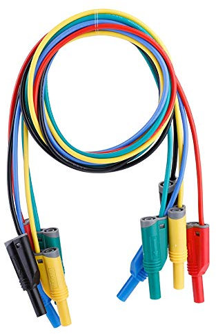 5pcs 3.3ft P1050-1 4mm Cordon D'essai Fiche Banane Sécurité Doux Fil De Silicone Pile Test Cordon 14AWG pour Multimètre