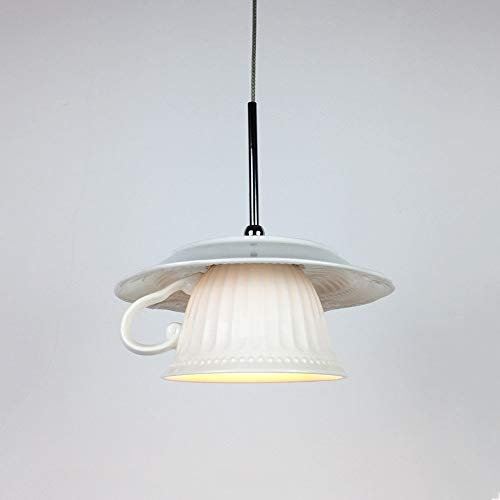 Risjc Moderne Théière En Céramique Plafonnier Suspension LED Tasse À Thé Tasse À Céramique Suspension Lumière Décoration Décoration Petit Lustre Éclairage Restaurant Passage Cuisine Bar Café Haning La