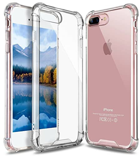 ASD Accessories iPhone 7 Plus/iPhone 8 Plus, Clear Shockproof Bumper Case Soft TPU Silicone Case Cover[Drop Protection] Crystal Gel Case Skin