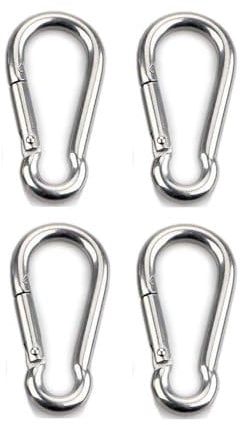 HOMPER 4pcs Mousqueton de Fixation pour Charges Lourdes, Sports, Chiens de Serrure, Hamac Balançoire, en Acier Inoxydable 304, 8mm Épaisseur