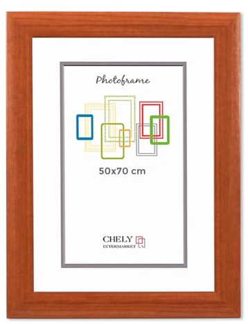 CHELY INTERMARKET MOD257 Marco Fotos Pared 50X70Cm Cerezo Madera Elegante Marcos Para Cuadros Marcos Fotos Grandes Marcos Pared Hogar Oficina Diploma Certificados Decoracion Interior