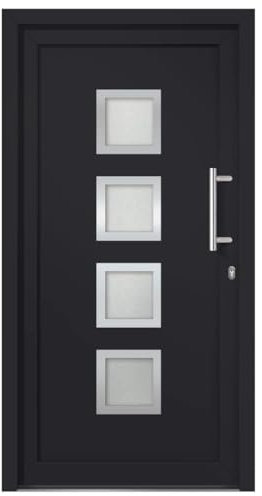 vidaXL Haustür mit Handgriff-Set 3 Schlüssel Montageset Nebeneingangstür Außentür Kellertür Eingangstür Wohnungstür Tür Anthrazit 108x208cm