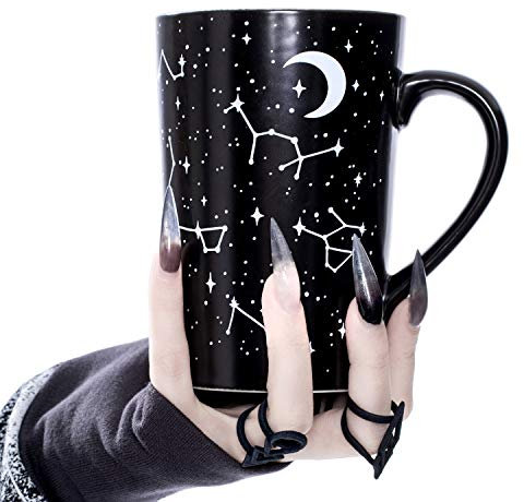 Rogue + Wolf Grande tasse à café (Voyager) Accessoires de sorcière Goth Cadeaux astronomie uniques pour femme Mignon tasses de Noël Hocus Pocus gothique Décoration d'intérieur Fournitures de