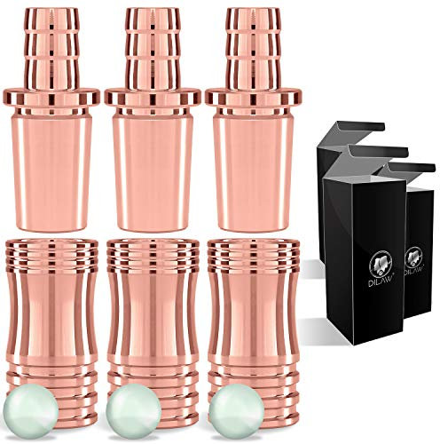 DILAW® Shisha V2A Edelstahl Adapter Schlauchadapter 18/8 Schliff Set 2-teilig Universal Hookah Wasserpfeife (3er Pack, Rosé Gold)