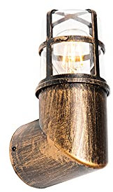 Qazqa - Modern Vintage Außen Wandleuchte Messing IP54 20,8 cm - Kiki I Außenbeleuchtung - Kunststoff Länglich - LED geeignet E27