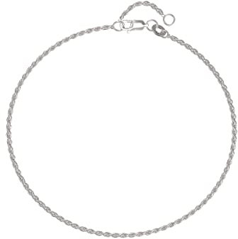Aeon Adjustable Silver Anklet - Adjustable Rope Chain, 9-10 | 925 Sterling Silver Ankle Bracelet