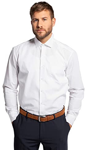 JP 1880 Camisa de Negocios, sin Planchar, 1/1, CF, Blanco Nieve, XL Alto para Hombre