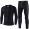Acfoda Thermounterwäsche Herren Winter Skiunterwäsche Set Warm Funktionsunterwäsche Motorrad Thermo Unterwäsche Männer Funktionswäsche Sport Thermowäsche Lange Ski Unterhose Unterhemd Schwarz XL
