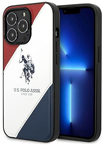 US Polo USHCP14XPSO3 Hülle für iPhone 14 Pro Max 6,7 weiß/White Tricolor Embossed