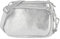 modamoda de - T231 - ital. Umhängetasche Klein Small aus Leder, Farbe:Silber-Metallic