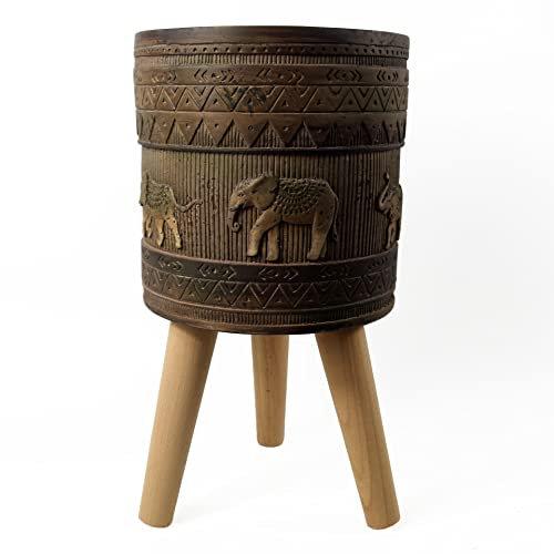 Leaf Large Planters Plant Pots, Fibreglass, 40cm Zandi Elephant