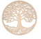 ulapithi Décoration Murale en Bois Art Mural Rond, Dessous Verre avec Motif Fleur pour L'intérieur, L'extérieur