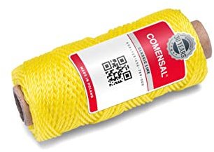 COMENSAL® Maurerschnur 40m - Ziegelschnur - Auf Spule - Reißfest & Zuverlässig - Knotenfest - Made in EU