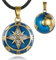 EUDORA Harmony Ball Mappa Gravidanza Collana per Donne, Bussola Messicana Bola Chime Angel Caller Medaglione Campana Ciondolo Gioielli Regalo per la Festa della Mamma per la Nuova Mamma, 30 + 45